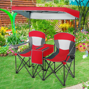 CASAINC Outdoor Portable Folding Camping Canopy Chairs with Cup Holder