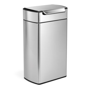 Simplehuman 40L Rectangular Touch-Bar Bin, Brushed Stainless Steel