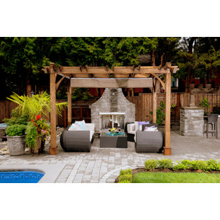 OUTDOOR LIVING TODAY 10' W x 12' D Solid Wood Pergola with Canopy