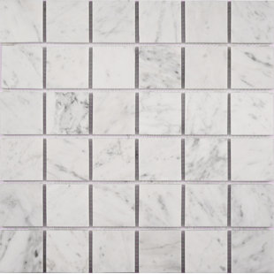 MATRIX STONE USA Carrara 2" x 2" Marble Grid Mosaic Wall & Floor Tile