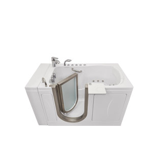 ELLA WALK IN BATHS 52" x 30" Alcove Air/Whirlpool Acrylic Bathtub with Faucet and Light