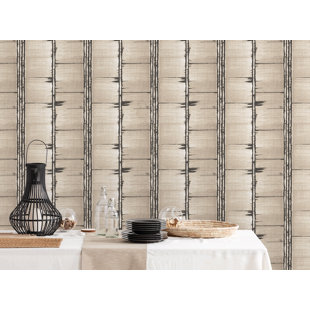 GALERIE WALLCOVERINGS Bazaar Satin Bark Stripe Design 33' L x 21" W Wallpaper Roll