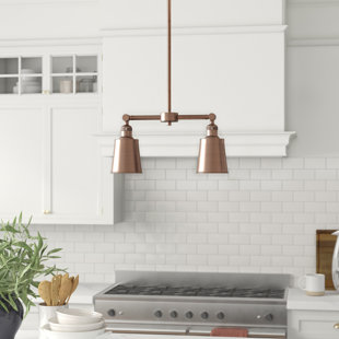 THREE POSTS™ Lavender Hill 2 - Light Antique Copper Kitchen Island Pendant