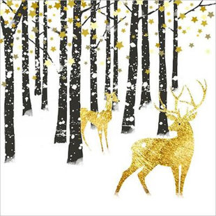 MDR TRADING INC. Trees and Deer Basic Paper Disposable Napkins (Set of 20)