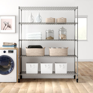 TRINITY EcoStorage™ 60'' W Steel Height -Adjustable Shelving Unit with Wheels