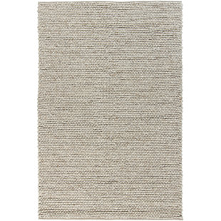 CHANDRA RUGS Octavia Handmade Hand-Knotted Wool Ivory Rug