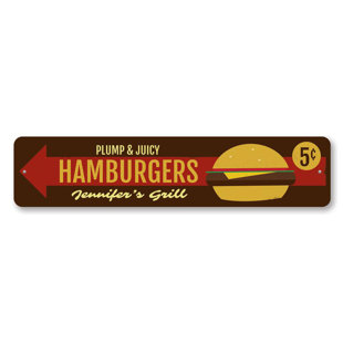 LIZTON SIGN SHOP, INC Juicy Hamburgers Aluminum Sign