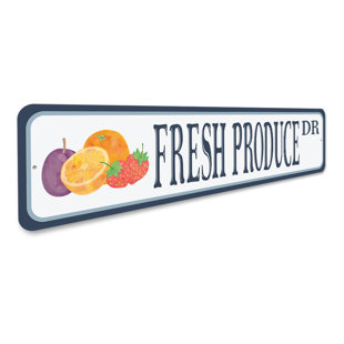 LIZTON SIGN SHOP, INC Fresh Produce Street Aluminum Sign