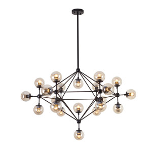 BRAYDEN STUDIO® Leib 21 - Light Dimmable Sputnik Modern Linear Chandelier