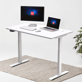 INBOX ZERO Hi5 140x70cm Height Adjustable Sit Standing Desk Adjustable Metal Base Standing Desk