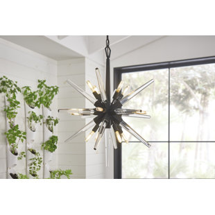 FREDRICK RAMOND Ariel 12 - Light Fabric Dimmable Sputnik Sphere Chandelier