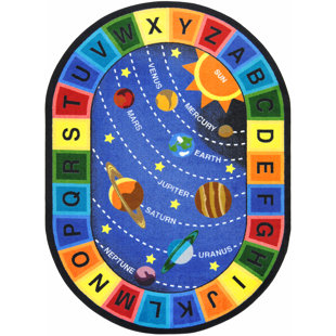 JOY CARPETS Kid Essentials Space Alphabet Area Rug