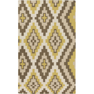 BETH LACEFIELD FOR SURYA Alameda Geometric Handwoven Wool Brown/Green Area Rug