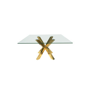 CREATIVE IMAGES INTERNATIONAL Glass Top Metal Base Dining Table