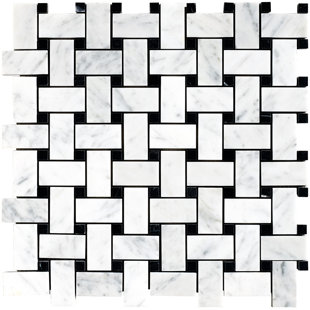 MATRIX STONE USA Carrara 1" x 2" Marble Basketweave Mosaic Wall & Floor Tile