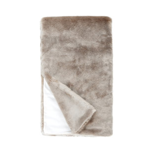 DONNA SALYER'S FABULOUS-FURS Couture Collection Faux Fur Throw Champagne Mink