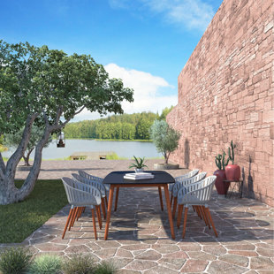 KITSCO Ciaran Rectangular 6 - Person Outdoor Dining Set