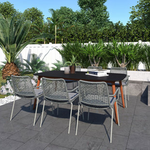 KITSCO Ciaran Rectangular 6 - Person Outdoor Dining Set