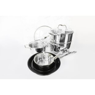 TUXTON HOME Concentrix 10 - Piece Non-Stick Stainless Steel Cookware Set