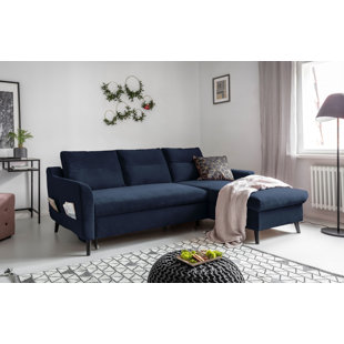 MIUFORM Ecksofa Stylish Stan aus Samt mit Bettfunktion