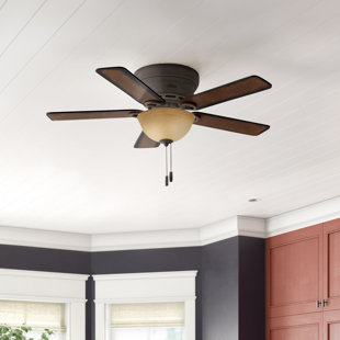 HUNTER FAN 42'' Conroy 5 - Blade Flush Mount Ceiling Fan with Pull Chain and Light Kit Included