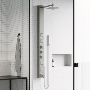 VIGO Bowery 58" H X 5" W 4-Jet Shower System &Tub Filler with Hand Shower Wand and Adjustable Shower Head