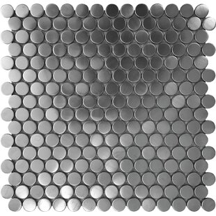 TILE CLUB 1" x 1" Stainless Steel Penny Round Mosaic Wall & Floor Tile