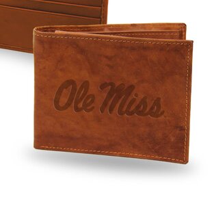 RICO INDUSTRIES INC NCAA Mississippi Rebels SBL Pecan Cowhide Billfold Wallet