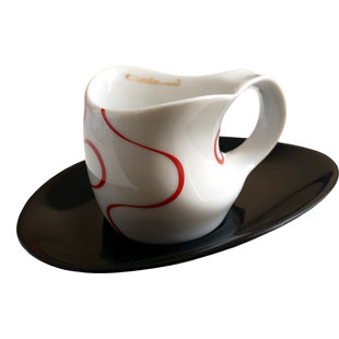 LUIGI COLANI Espressotasse & Untertasse Schleife (Set besteht aus 2)