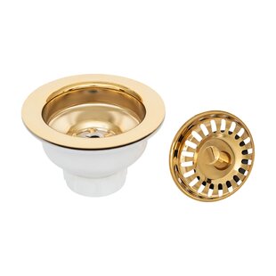 PREMIER COPPER PRODUCTS 3.5" Kitchen, Prep, Bar Basket Strainer Drain - Polished Brass