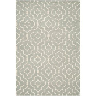 BLOOMSBURY MARKET Antonella Geometric Hand Woven Grey/Ivory Area Rug