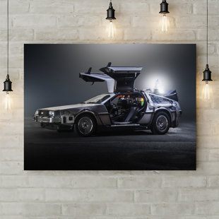 BOROUGH WHARF Back To The Future DeLorean - Wrapped Canvas Print