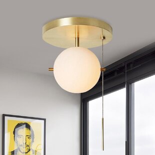 EVERLY QUINN Erenay Glass Semi Flush Mount