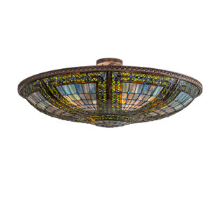 MEYDA LIGHTING Fleur-de-lis Glass Semi Flush Mount