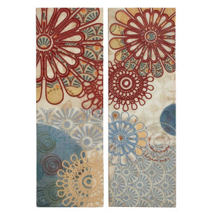 EC WORLD IMPORTS Modern & Contemporary On Wood 2 Pieces