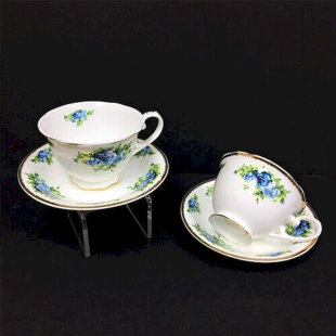 MDR TRADING INC. Moonlight Roses Teacup & Saucer (Set of 2)