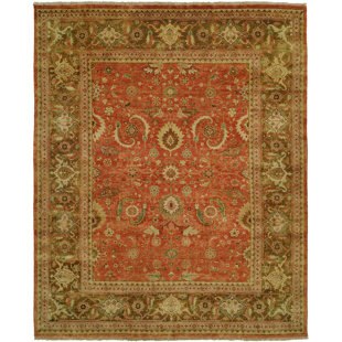 HAROUNIAN RUGS INTERNATIONAL Mahal Oriental Hand-Knotted Wool Rust Brown Area Rug
