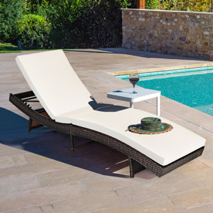 ORREN ELLIS Thelen Outdoor Steel Frame And PE Rattan Chaise Lounge