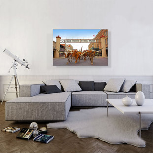 ARTCANVAS " Fort Worth Texas Bulls Stock Yards "