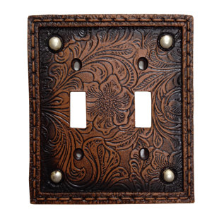 PASEO ROAD BY HIEND ACCENTS Tooled 2-Gang Toggle Light Switch Wall Plate (Set of 4)
