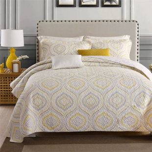 SHUBOZEMAN WHOLESALE & RETAIL LLC Modern & Contemporary Sateen Geometric Shapes Quilt Set