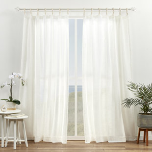 AMALGAMATED TEXTILES Exclusive Home Duncan Sheer Braided Tab Top Curtain Panels