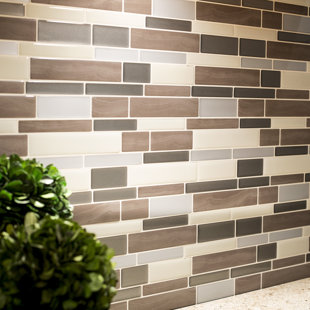 TACKTILE Tack Tile Peel & Stick Vinyl Backsplash Thick Mosaic Brown