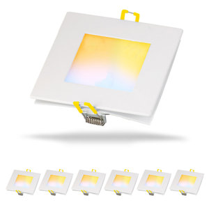 NUWATT 4'' Selectable Color Temperature Dimmable Air-Tight IC Rated LED Canless Recessed Lighting Kit (Set of 6)