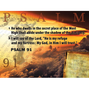 TRI-SEVEN ENTERTAINMENT Psalm 91 Bible Scripture Quote Inspirational - Unframed Print On Paper On Paper Print