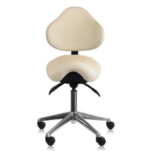 INBOX ZERO Saddle Drafting Chair Ergonomic Tilt Saddle Stool Office Task Chair Adjustable with Back