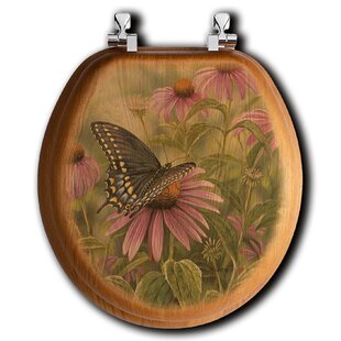 HOUSE & HOMEBODY CO. Black Swallowtail Butterfly Oak Round Toilet Seat