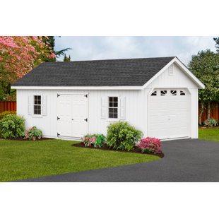 YARDCRAFT 12 ft. W x 26 ft. D Solid Wooden Garage Shed