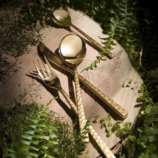 DEGRENNE PARIS Fuse 24 Piece Stainless Steel Flatware Set, Service for 6 (Set of 6)