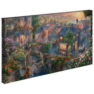 ART BRAND STUDIOS " Disneys Lady And The Tramp " by Thomas Kinkade Studios
